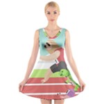 Sloth Race V-Neck Sleeveless Dress