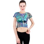 Iridescent Crew Neck Crop Top