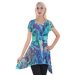 Iridescent Short Sleeve Side Drop Tunic