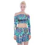 Iridescent Off Shoulder Top with Mini Skirt Set