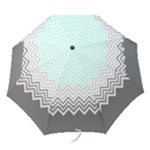 chevron teal grey Folding Umbrella