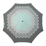 chevron teal grey Golf Umbrella