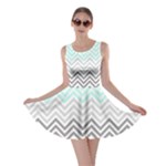 chevron teal grey Skater Dress