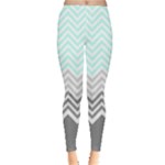 chevron teal grey Leggings 