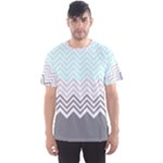 chevron teal grey Men s Sports Mesh Tee