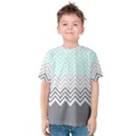 chevron teal grey Kids  Cotton Tee