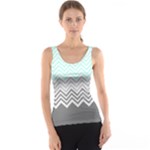 chevron teal grey Tank Top