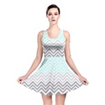 chevron teal grey Reversible Skater Dress