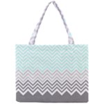 chevron teal grey Mini Tote Bag