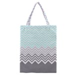 chevron teal grey Classic Tote Bag