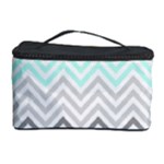 chevron teal grey Cosmetic Storage Case