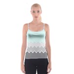 chevron teal grey Spaghetti Strap Top