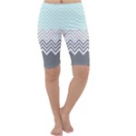 chevron teal grey Cropped Leggings 