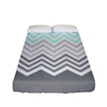 chevron teal grey Fitted Sheet (Full/ Double Size)