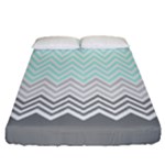 chevron teal grey Fitted Sheet (California King Size)