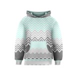 chevron teal grey Kids  Pullover Hoodie