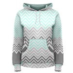 chevron teal grey Women s Pullover Hoodie