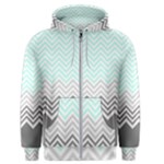 chevron teal grey Men s Zipper Hoodie