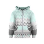 chevron teal grey Kids  Zipper Hoodie