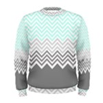 chevron teal grey Men s Sweatshirt