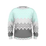 chevron teal grey Kids  Sweatshirt