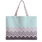 chevron teal grey Zipper Mini Tote Bag