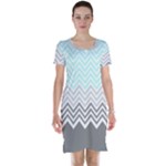 chevron teal grey Short Sleeve Nightdress