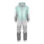 chevron teal grey Hooded Jumpsuit (Kids)