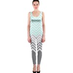 chevron teal grey One Piece Catsuit