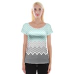 chevron teal grey Cap Sleeve Top