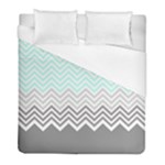 chevron teal grey Duvet Cover (Full/ Double Size)