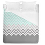 chevron teal grey Duvet Cover (Queen Size)