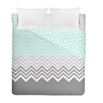 chevron teal grey Duvet Cover Double Side (Full/ Double Size)