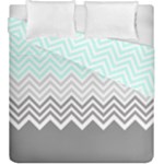 chevron teal grey Duvet Cover Double Side (King Size)