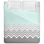 chevron teal grey Duvet Cover Double Side (California King Size)