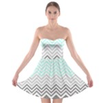 chevron teal grey Strapless Bra Top Dress