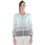 chevron teal grey Windbreaker (Women)