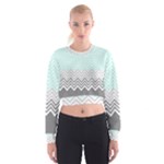 chevron teal grey Cropped Sweatshirt