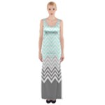 chevron teal grey Maxi Thigh Split Dress