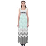 chevron teal grey Empire Waist Maxi Dress