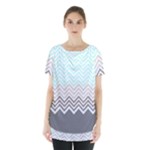 chevron teal grey Skirt Hem Sports Top