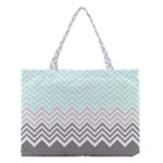 chevron teal grey Medium Tote Bag