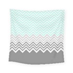 chevron teal grey Square Tapestry (Small)