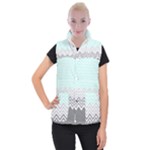 chevron teal grey Women s Button Up Vest