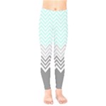 chevron teal grey Kids  Legging