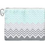 chevron teal grey Canvas Cosmetic Bag (XXXL)