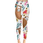 Floral Sloth  Leggings 