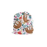 Floral Sloth  Drawstring Pouch (Small)