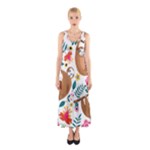 Floral Sloth  Sleeveless Maxi Dress