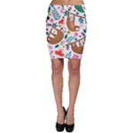 Floral Sloth  Bodycon Skirt